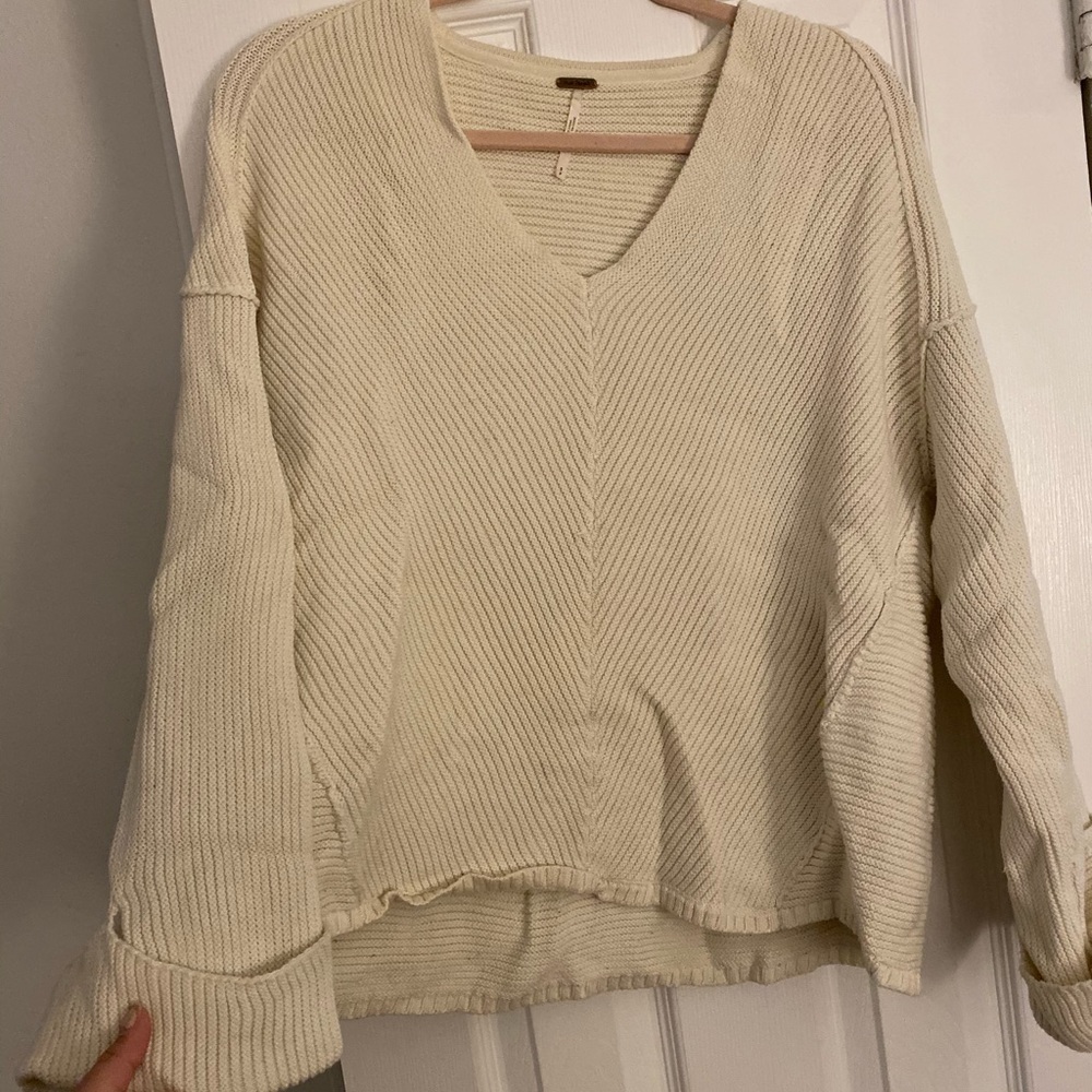 Free people Ivory oversized sweater used once